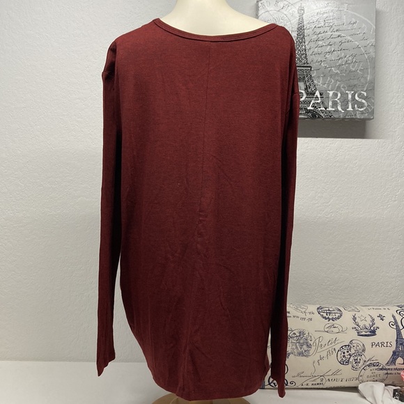 Umgee | Long Sleeve Burgundy Top, Side Knot Detail, Sz Med - Picture 4 of 10